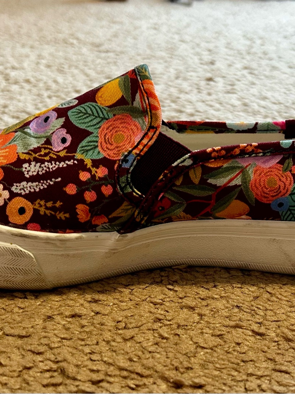 Keds Floral Slip-On Sneakers in Burgundy Multicolor - Picture 6 of 8